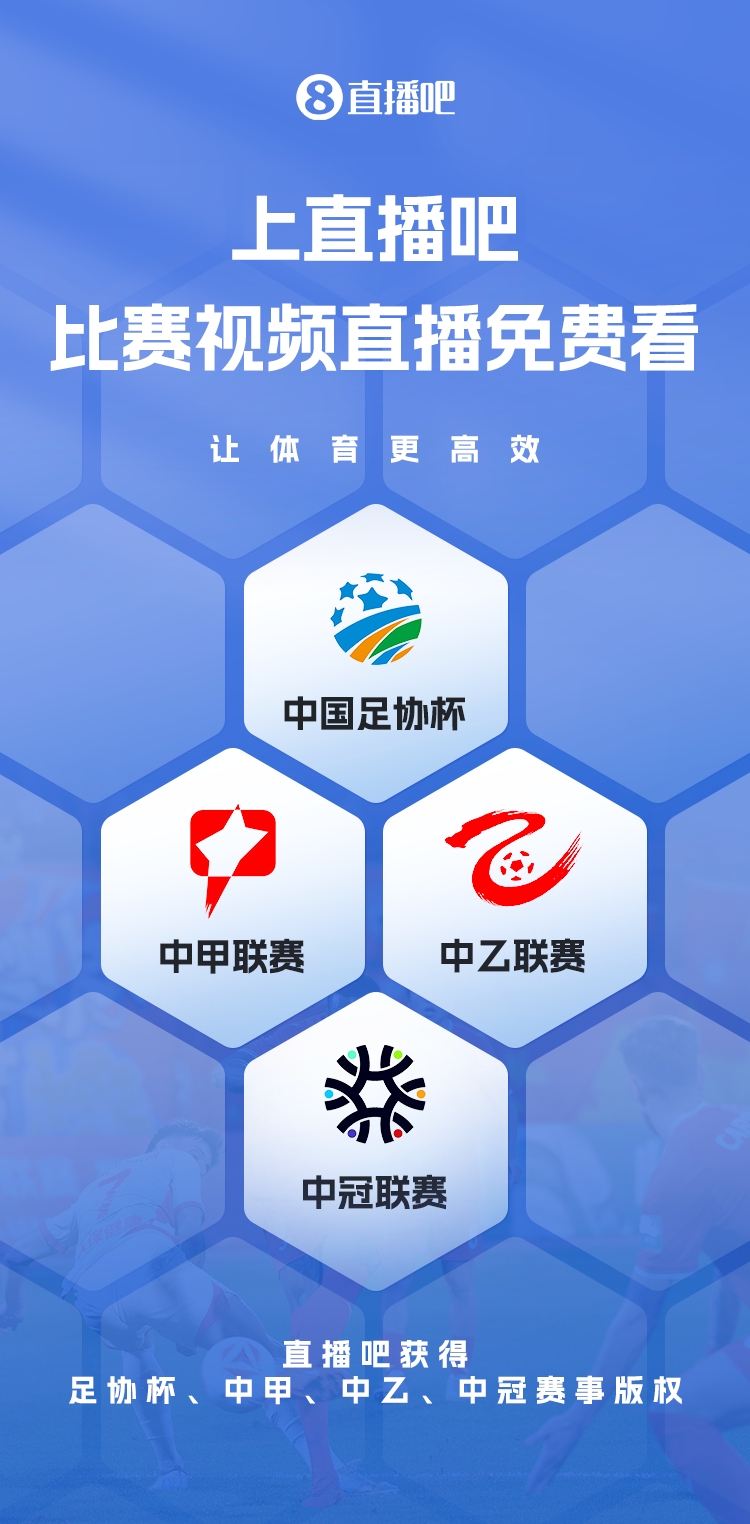 官宣！直播吧獲足協(xié)杯、中甲、中乙、中冠賽事版權(quán)，免費視頻直播